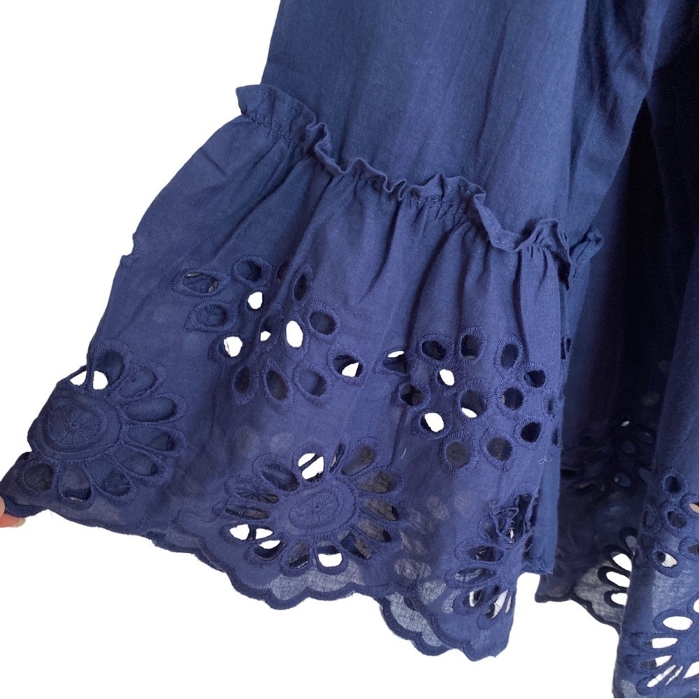 Nordstrom Forgotten Grace Button Down Navy Eyelet Trim Shirt Size 2X NWT - Picture 3 of 7